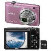 Câmera Digital Nikon Coolpix S2600 Rosa c/ LCD 2,7”